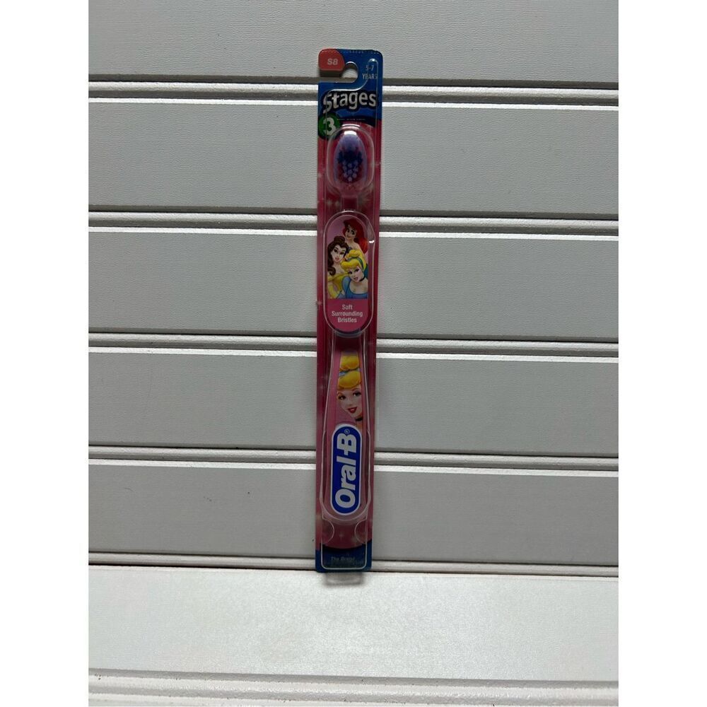 Oral B Stages 3 Disney Princess Pink Toothbrush Ariel Cinderella Belle Youth Chi